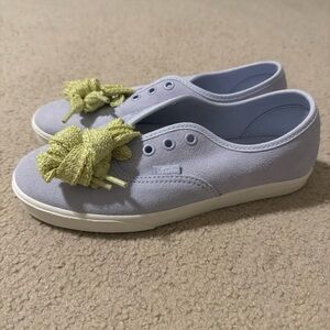 VANS Women’s Size 6.5 Authentic Lowpro Sneakers Shoes Fat Lace Lime Purple NEW